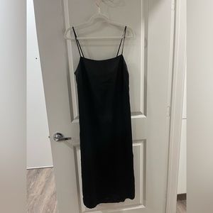 H&M black satin slip dress size small